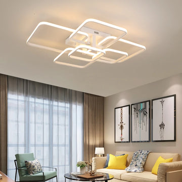 LODOOO Modern LED Chandelier – Sleek Rectangle Ceiling Light