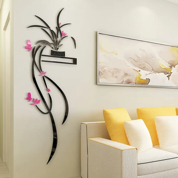 3D Acrylic Orchid Wall Sticker