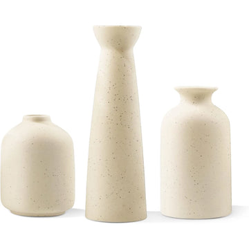 Set of 3 Ceramic Vases – Boho & Modern Farmhouse Décor