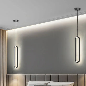 Modern Minimalist LED Pendant Light – Gold & Black Hanging Lamp