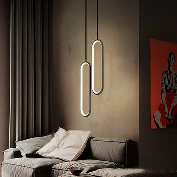 Modern Minimalist LED Pendant Light – Gold & Black Hanging Lamp