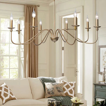 8-Head Modern Iron Chandelier – Luxury Candle-Style Lighting