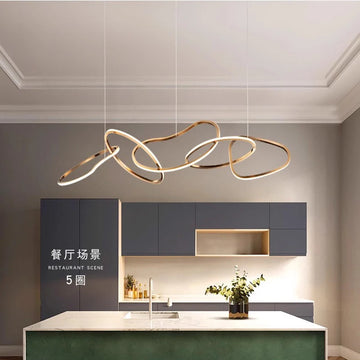 Modern Gold Pendant Light – Elegant Dining Room Chandelier
