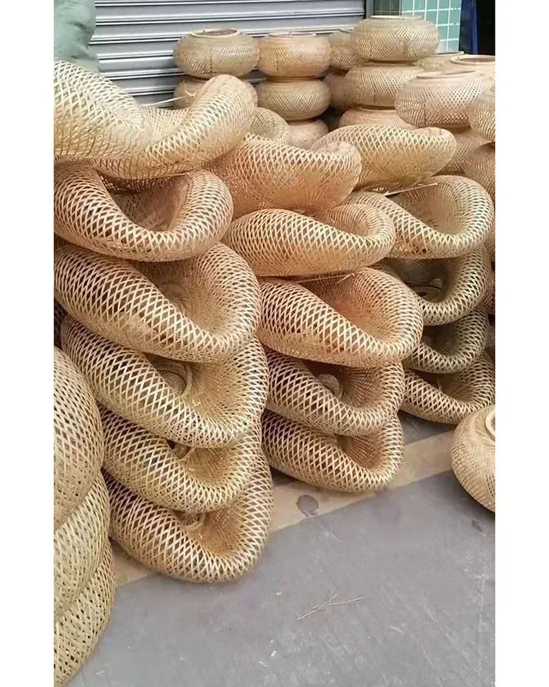 Handwoven Bamboo Light 