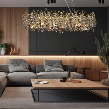 Luxury Gold Crystal Chandelier – Elegant Branch Pendant Light