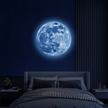 3D Glow-in-the-Dark Moon Wall Sticker – Luminous Décor