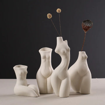 Handmade Human Body Art Vase – Nordic Ceramic Sculpture
