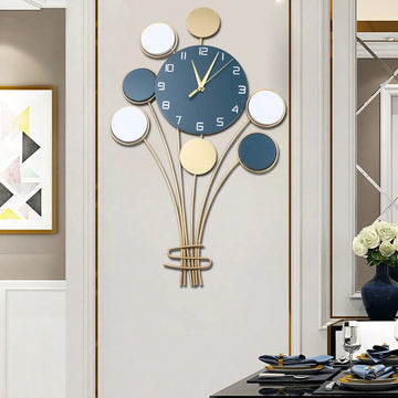 Large Silent Wall Clock – Hot Air Balloon Décor