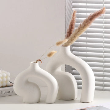 Abstract Hollow Ceramic Vase – Modern Decorative Accent