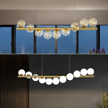 Modern LED Glass Ball Chandelier – Elegant Hanging Ceiling Light