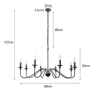 8-Head Modern Iron Chandelier – Luxury Candle-Style Lighting